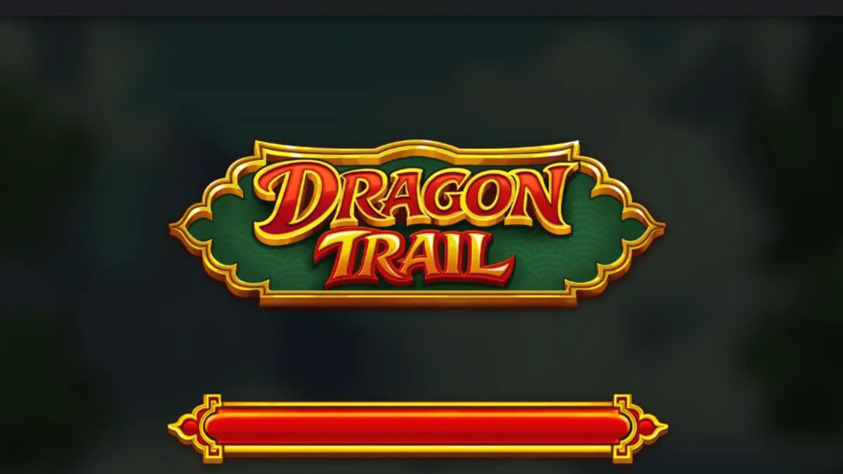 Tampilan visual slot Dragon Trail dengan naga emas dan pagoda merah